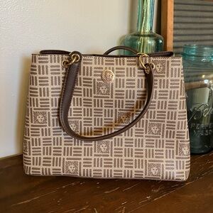 Ann Klein Signature Logo Patterned Handbag